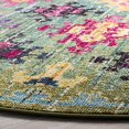 thumbnail image 2 of SAFAVIEH Monaco Collection 6'7" x 6'7" Round Green/Multi MNC244G Boho Diamond Trellis Non-Shedding Dining Room Entryway Foyer Living Room Bedroom Area Rug, 2 of 2
