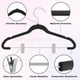 thumbnail image 3 of MAGMALIFE Set de 30 Ganchos de Terciopelo Negros con Pinza Ajustable, 42 cm, Ganchos Antideslizantes y Resistentes, con Gancho Giratorio, Ideal para Pantalones, Faldas, Jeans y Camisas, 3 of 8
