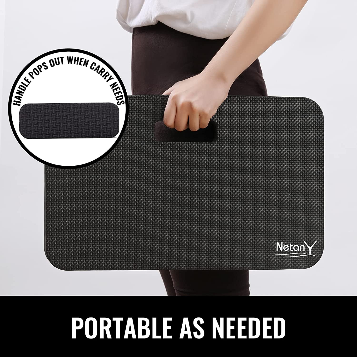 Extra Thick Kneeling Pad for Gardening, Comfortable Knee Pad Cushion, Extra Large Foam Kneeler Mat for Gardening, Baby Bath, Workout, Exercise & Yoga, Mechanic, 17.8 x 11 x 1.5 in, Black