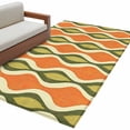 thumbnail image 2 of 3'x5' Area Rugs, Orange Green Geometric Indoor Outdoor Area Rug for Living Room Bedroom, Abstract Moire Contemporary Washable Bathroom Rugs Kitchen Floor Carpet Mats Home Decor Aesthetic, 2 of 8