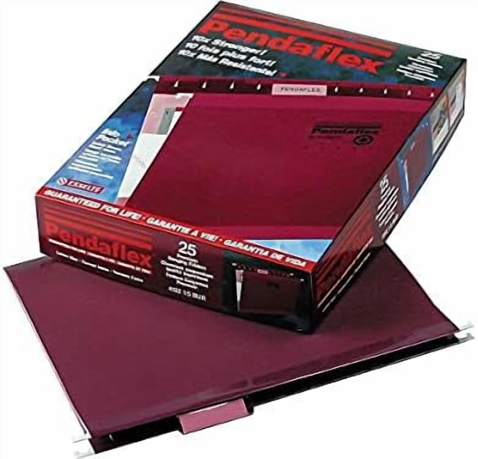 Reinforced Hanging Folders, Letter Size, Burgundy, 1/5 Cut, 25/BX (4152 1/5 BUR)