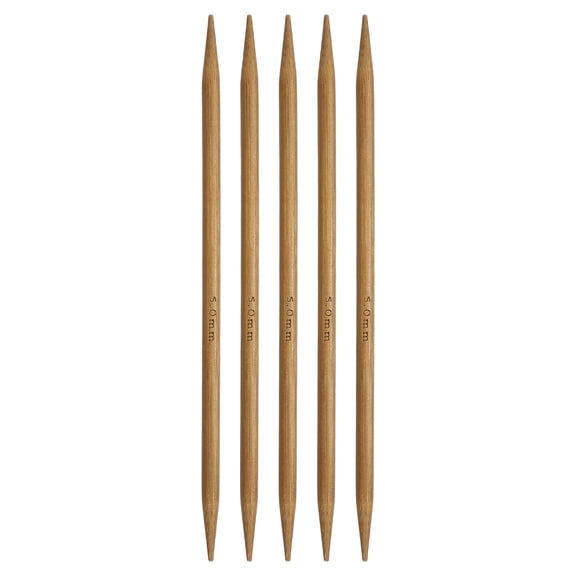 Uxcell 10Pcs Bamboo Knitting Needles Double Point Size US 8(5mm) Carbonized 6 Inch(15cm) Straight for Handmade Creative DIY Knitting Craft Yarn Projects