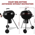 thumbnail image 5 of Highsound 22 Inch Patio Grill, Portable Charcoal Grill with Thickened Grilling Bowl and Wheels for Outdoor Cooking, Barbecue Camping, 5 of 7
