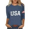 thumbnail image 3 of Lumosvexa Summer Linen Short Shirt Sleeved Womens Casual T-Shirt Tops Relaxed Crew Neck T-Shirt Navy Size S, 3 of 6