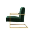 thumbnail image 4 of Finn Green/Gold Velvet Accent Chair - Square Arm, Stainless Steel Frame, 4 of 10