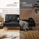 thumbnail image 5 of Modern Faux Leather Sofa Bed Convertible Folding Futon With Armrest Home Recliner Home Furniture for Living Living Room Sofas My Lux Decor Round, 5 of 8
