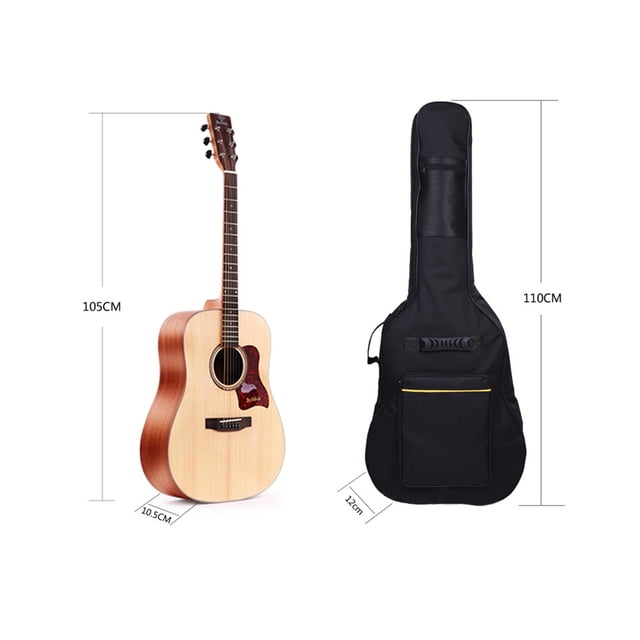 LOLIPPYY Electric Guitar Case Black Oxford Cloth Gig Bag with Protective Padding and Storage Pockets