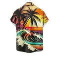 thumbnail image 6 of Horkkom Beach Shirts for Men Summer Hawaiian Print Short Sleeve Shirts Casual Loose Button Up Shirt with Pocket, 6 of 6