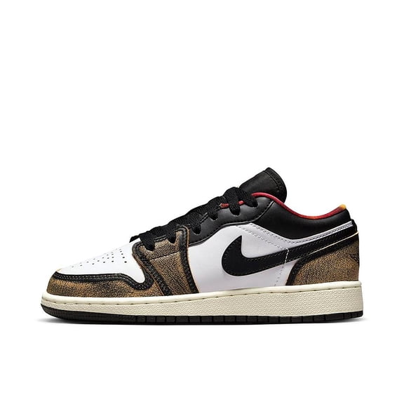 Big Kid's Jordan 1 Low SE "Wear Away" Black/White Onyx-White-Sail (DQ8421 001) - 4