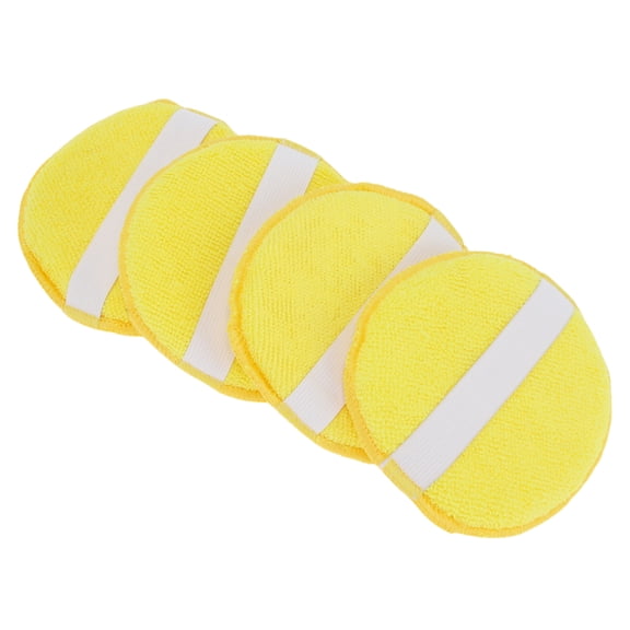 4Pcs 12.5cm Universal Microfiber Polishing Buffing Pad Auto Woolen Buffing Waxing Pad Car Polisher Buffer Drill Attachment Yellow