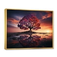 thumbnail image 2 of Designart "Coral Tree captivate Twilight" Landscape Trees Floater Framed Canvas Wall Art, 2 of 7