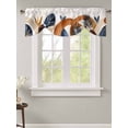 thumbnail image 2 of Tie Up Valance Curtain for Kitchen,Mid Century Abstract Leaf Boho Rod Pocket Short Curtains Adjustable Tie-Up Shade Valances,Terracotta Aesthetic Color Block Window Treatment for Bathroom Living Room, 2 of 8