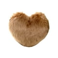 thumbnail image 7 of Faux Wool Heart-Shaped Plush Pillow - Long-Pile Soft Cushion for Living Room Sofa, Bedside, Cute Gift Option, Cozy Material, Adds Warm Ambiance to Home Decor, 15.75*11.81in, Coffee, 7 of 7