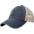 thumbnail image 1 of Jesus and Cross Design Vintage Mesh Hat Dad Hats Trendy Caps Black, 1 of 7
