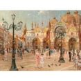 thumbnail image 3 of Franz Guillery 24x19 Black Modern Framed Museum Art Print Titled - Venice, a Lively Scene on St Mark's Square, 3 of 5