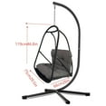 thumbnail image 3 of Swing Egg Chair with Stand and Pillow in Wicker Rattan for Patio, 3 of 9