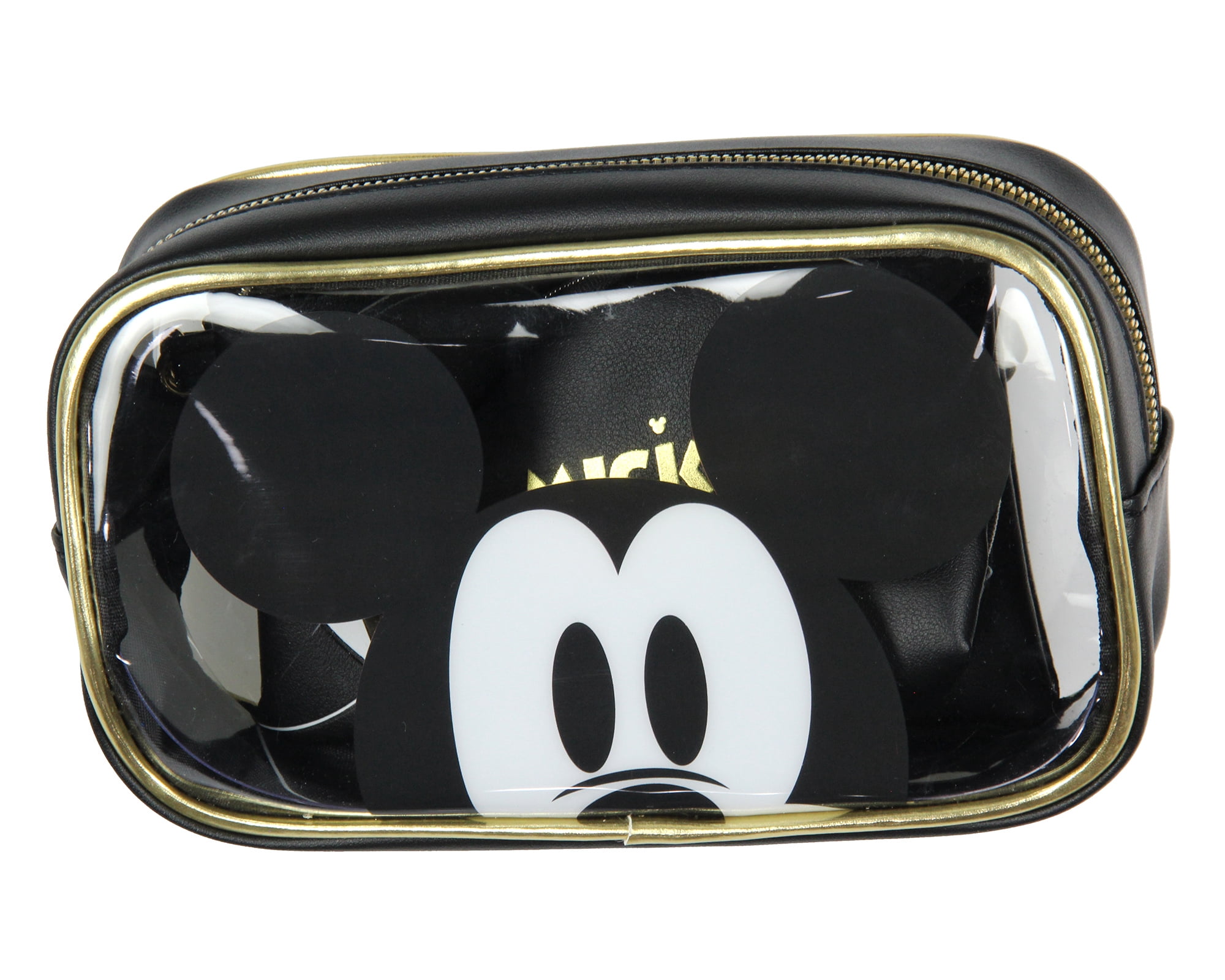 Disney Mickey Mouse 3-Piece Toiletry Bag Set With Clear Cosmetic Bag Beauty Essentials Storage Gift Set