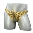 thumbnail image 4 of BKQCNKM Thongs Crotchless Panties underwear Comfortable Leather Men's Briefs Men's Underwear Panties Gold L, 4 of 5