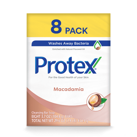 Protex Bar Soap, Macadamia, for Both Men and Women, Adults and & Children 3 , 8 Pack 3.7 oz