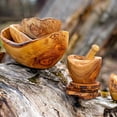 thumbnail image 5 of Forest Decor Olivewood Mortar and Pestle Set - Premium Wood Herb and Spice Grinder - Essential Kitchen Accessories for Fast & Efficient Herb Grinding - Wooden Chopper and Crusher - Smooth Large, 5 of 5