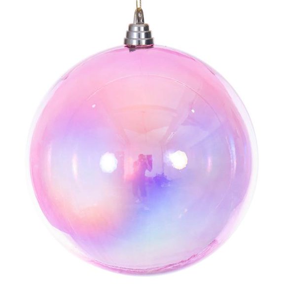 Vickerman MC250479W 8 in. Pink Iridescent Ball Ornament