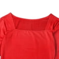 thumbnail image 5 of Mialoley Women Dress Solid Color Long Sleeve Rectangle Neck Low Chest Slim Outfit, 5 of 5