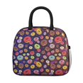 thumbnail image 2 of Lunch Bag Lunch Box for Women Reusable Insulated Lunch Bags,Water-Resistant Doughnuts Donut Jumping with Happiness Cooler Lunch Tote Bag, Large Capacity for Work Travel Picnic, 2 of 6