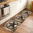 thumbnail image 3 of Country Star Washable Area Rug 2 x 6 ft Farmhouse Star Brown Beige Wood Grain, Soft Non Slip Rugs Stain Repellent Indoor Felt Carpet for Living Dining Room Bedroom Home Office, 3 of 9