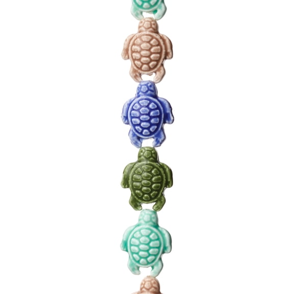 Bead Landing Ceramic Sea Turtle Beads, 19mm, 12 Pack