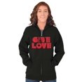 thumbnail image 3 of Give Love Heart Kindness Happiness Zip Hoodie Sweatshirt Women Brisco Brands S, 3 of 6