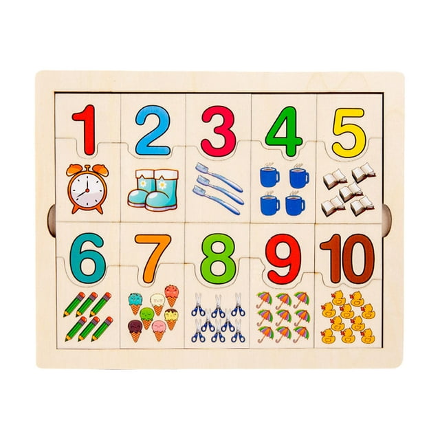 Digital Learning Puzzle Board Montessori Jigsaw Puzzle Toys Wood Puzzle Counting