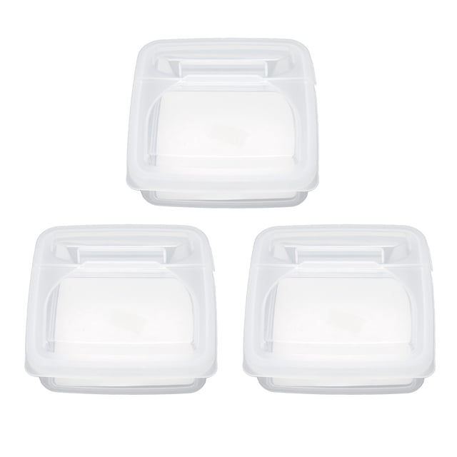 Caja De Almacenamiento De Alimentos, Contenedor De Queso Con Tapa Abatible De 3 Uds, PP, Duradero, Cuadrado, Amplia Aplicación, Gran Capacidad, Transparente Para Cocina