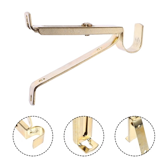 Masteelf 4 Black Bracket Corrosion-resistant Curtain Rod Brackets Practical