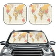 thumbnail image 2 of Haiem Vintage World Map1 Car Windshield Sun Shade (2 Pieces) Foldable Windshield Sun Shade Car Accessories for Truck SUV Pickup-Large, 2 of 7