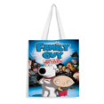 thumbnail image 1 of Family Guy Bolso de tela con estampado de lienzo para mujer, bolsa de compras reutilizable y estética, con cremallera interior, regalo para mujer, 35 × 40 cm., 1 of 6
