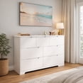 thumbnail image 6 of 7-Drawer Dresser, 48" Handle-Free Modern Storage Chest - Engineered Wood Dresser for Bedroom, Living Room, Nursery & Entryway, White, 6 of 7