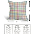 thumbnail image 5 of Spring Plaid Pillow Covers 16x16 Inch Easter Decorations Pink Green Blue Colorful Buffalo Plaid Decorative Throw Pillow Cases Set of 2 Farmhouse Holiday Cushion Cases Sofa Couch Bed Decor, 5 of 6