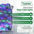 thumbnail image 2 of Tupkee LED Rope Light Multi-Color - for Indoor and Outdoor use, 24 Feet 7.3 m - 10MM Diameter - 144 LED Long Life Bulbs Rope Tube Lights - Pack of 2, 2 of 7