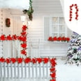 thumbnail image 2 of 6FT Red Berry Christmas Garland, Artificial Berries Garland, Poinsettia Flowers and Holly Leaves, Poinsettia Christmas Decorations for Indoor Outdoor Holiday Home Decor, 2 of 6