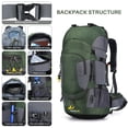 thumbnail image 4 of SHANNA 60L Waterproof Hiking Camping Backpack with Rain Cover Camping Rucksack Lightweight Hunting Rucksack,Green, 4 of 8