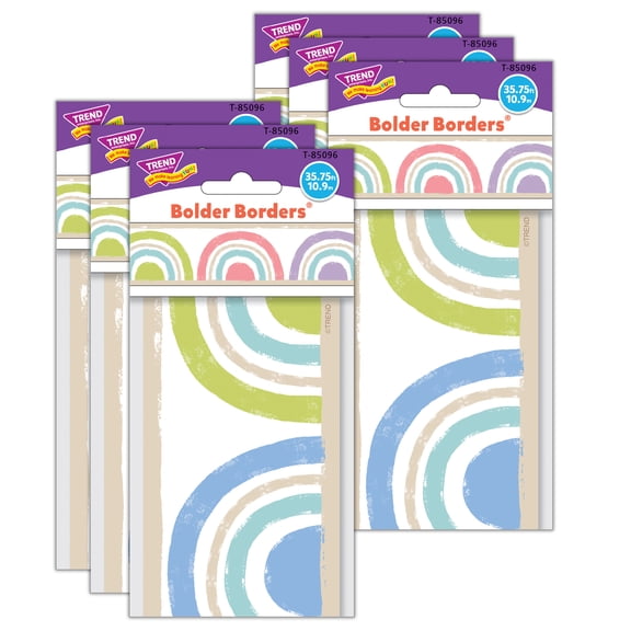 TREND Rainbow Cheer Bolder Borders, 35.75 Feet Per Pack, 6 Packs
