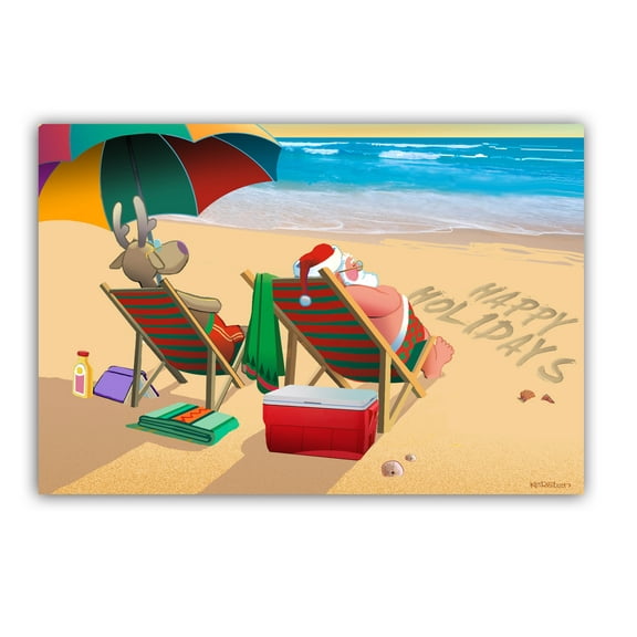 Relaxing On Beach Christmas Postcards - 40 Holiday Beach Postcards - 4 x 6 Inch