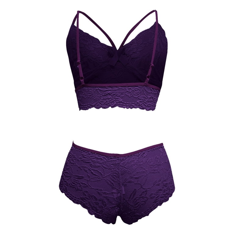 Eashery Lingerie Sets for Women Lace Lace Lingerie Set Underwear Tummy  Control Underwear Seamless Black L 