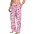 thumbnail image 2 of Uemuo Cute Flamingo Pattern Men's Wide Leg Palazzo Lounge Pants with Pockets Light Weight Loose Comfy Casual Pajama Pants-Medium, 2 of 9
