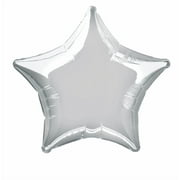 Foil Balloon, Star, 20 in, Silver, 1ct