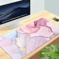 thumbnail image 5 of Desk mat XXL Mouse pad, Pink Rose Gold Marble Office Supplies and Accessories Decor Office for Women 31.5X15.75in,Stitched Edges Smooth Surface and Non-Slip Rubber Bottom,Large Mouse pad for Desk …, 5 of 6