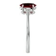 thumbnail image 4 of SuperJeweler 1 1/3 Carat Oval Shape Garnet and Two Diamond Ring In Sterling Silver For Women, 4 of 6