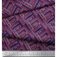 thumbnail image 3 of Soimoi Purple Japan Crepe Satin Fabric Arrow & Triangle Geometric Print Fabric by Yard 42 Inch Wide, 3 of 3
