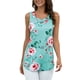 thumbnail image 3 of Chaleco de mujer Boho sin mangas sin mangas con estampado floral camiseta con cuello en V, verde claro, XXL Monstrate AP002566-10, 3 of 7