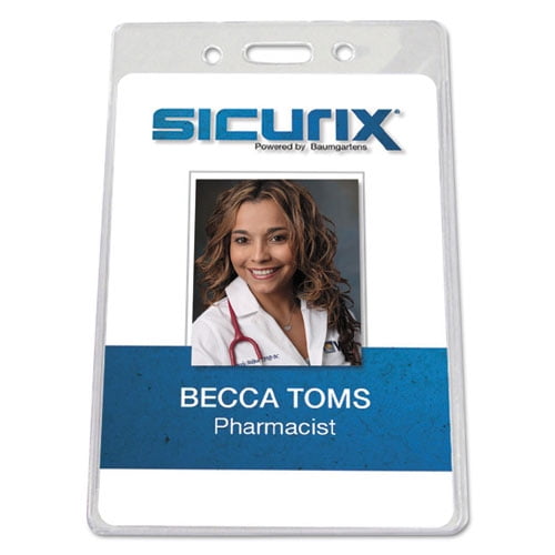 SICURIX Badge Holder, Vertical, 2.75 x 4.13, Clear, 12/Pack SICURIX Badge Holder, Vertical, 2.75 x 4.13, Clear, 12/Pack